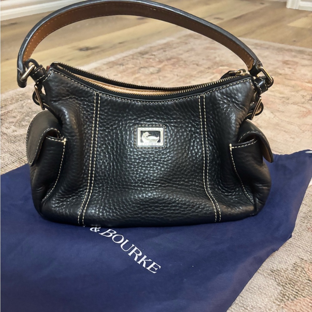 Dooney & Bourke Black Pebbled Leather Shoulder Bag